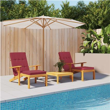 vidaXL Almofadões p/ cadeira terraço 2pcs tecido oxford vermelho tinto