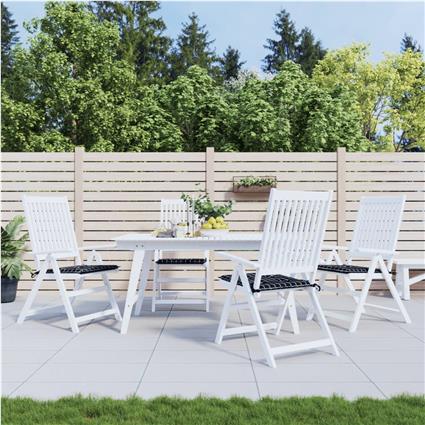 vidaXL Almofadões p/ cadeira 4pcs 50x50x3cm tecido xadrez preto