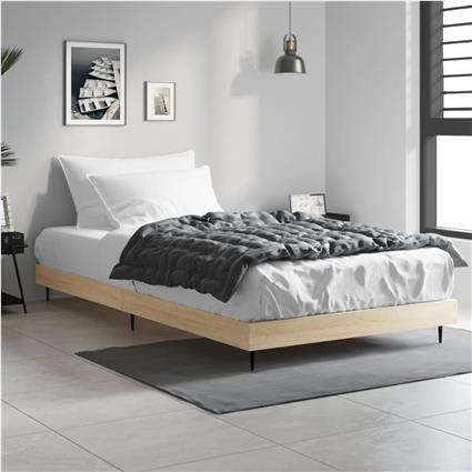 vidaXL Estrutura de cama 90x190cm derivados de madeira carvalho sonoma