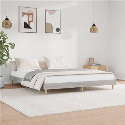 vidaXL Estrutura de cama 120x200 cm derivados de madeira cinza sonoma