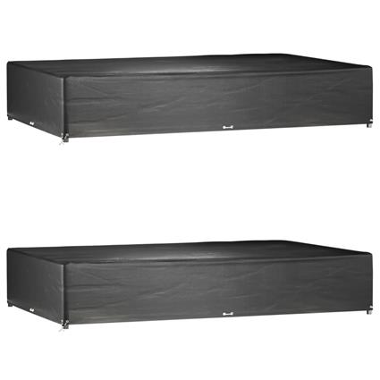 vidaXL Capas p/ mobília jardim 2 pcs 16 ilhós 325x205x60 cm retangular