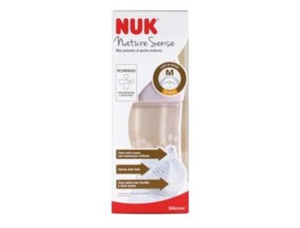 Frasco de silicone  nature sense 0-6 meses M Rosa 260ml