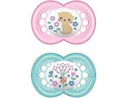 Silicone de Original 2 PCs de Chupeta  6m rosa e vermelho