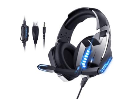 Auscultadores Bluetooth TRUMSEN-AG K18Over Ear Preto Azul