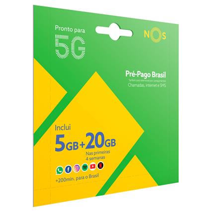 CARTÃO NOS BRASIL 5GB + 20GB