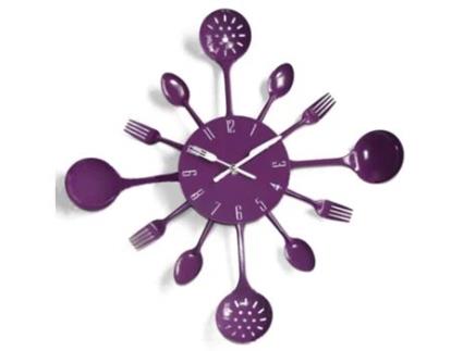 Relógio de Parede MISHA DIY Utensílios de Cozinha (Roxo)