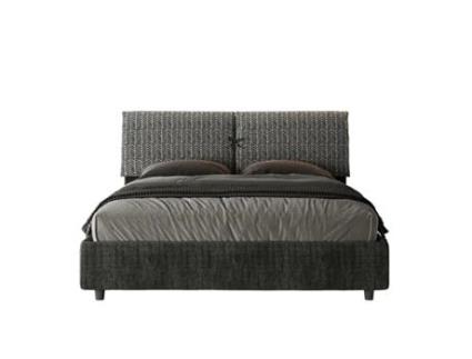 Cama de Casal Queen Size com Arrumação Estofada MadosITYHOME (160 x 210 cm - Paneles de Melamina y tejido)