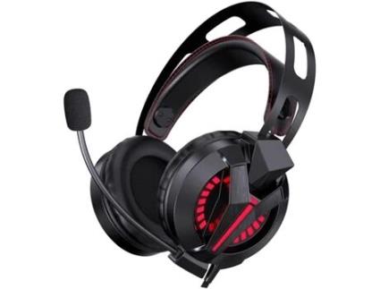 Auscultadores para Jogos Estéreo com Microfone com Fio para Pc com Microfone com Cancelamento de Ruído