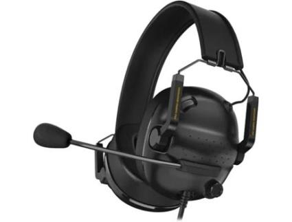 Auscultadores Gaming com Som Surround Profissional com Microfone com Cancelamento de Ruído Almofadas de Espuma com Memória Removíve