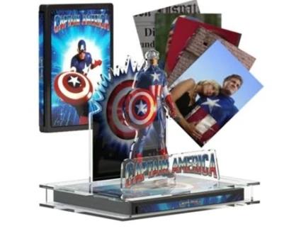 Display DVD STORE SPAIN 3D Captain America 1990 Exhibitor Steelbook Versão 2 + Blu Ray