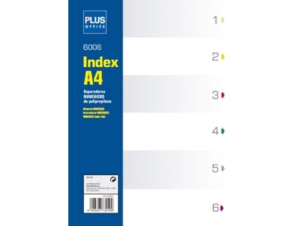 Índices Numéricos PLUS OFFICE A4 6 Divisórias