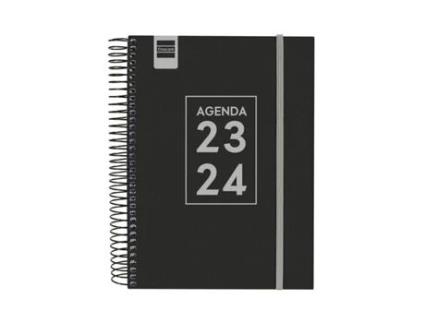 Agenda FINOCAM 2023-2024 Escolar 15,5 X 21,2 Cm Preto Quarto