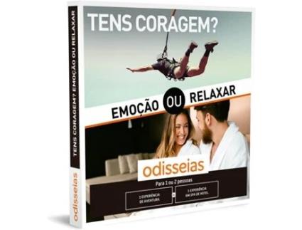 Pack Presente Odisseias - Tens Coragem? Emoção ou Relaxar | Experiência de Spa ou Aventura para 1 ou 2 Pessoas