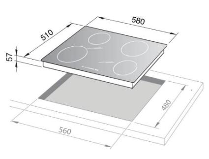 Placa de Indução DELONGHI Pin 65 Tc Hobs (Elétrico - 58 Cm - Preto)