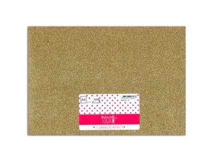 Tecido Fusível com Glitter Dourado 30 X 21 Cm Toga