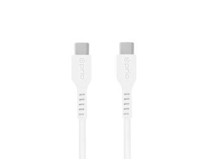 PRIO Usb C para Usb C Cabo de Carregamento e Sincronização de Alta Velocidade 5A 0.25M Branco