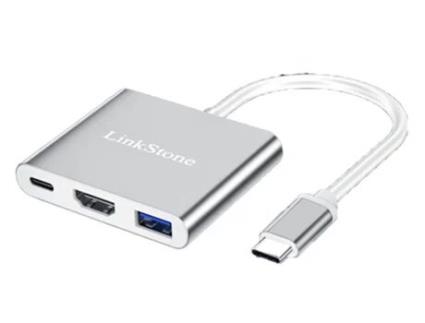 Adaptador LINKSTONE A030 3In1 Type-C a Pd Hdmi Usb3.0 para Huawei Mate40/P50 S20