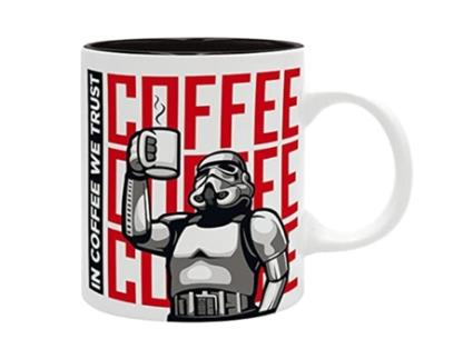 Caneca In Coffee We Trust Original Stormtrooper Star Wars Cerâmica 320 Ml