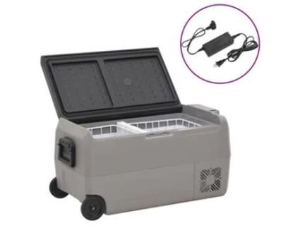 Mala Térmica com Rodas e Adaptador Vidaxl 60 L Pp e Pe Preto/Cinzento