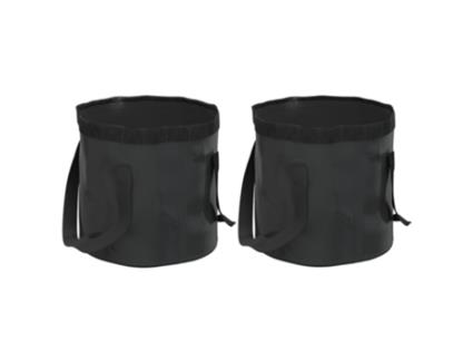 Baldes Dobráveis 2 Pcs 30 L Pvc Preto VIDAXL