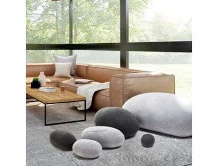 Conjunto de 6 almofadas VERCART calhau de pedra cinzenta 50 x100 x50 cm Luz Gray Misto