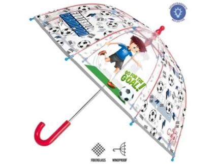 Guarda-chuva Infantil Campânula Futebol Manual à Prova de Vento 67 cm