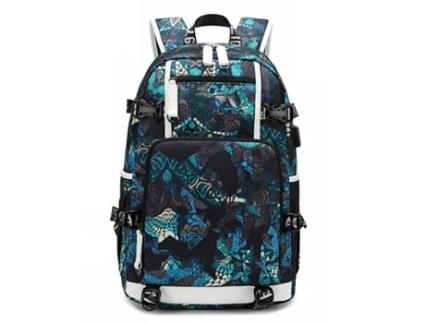 Mochila BLEWADY simples casual mochila de homem de 16 polegadas Impresso azul
