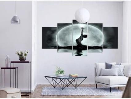 Quadro ARTGEIST Twine (5 Parts) Wide Grey (200x100)