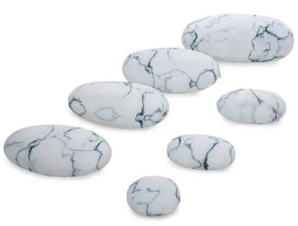 Conjunto de 7 almofadas VERCART Pedra de Pedra de Arremesso 40 x76 x43 cm Decoração em mármore branco