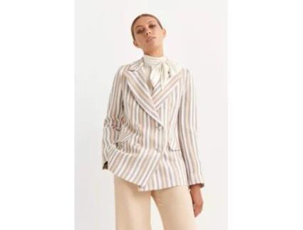 Blazer CYRANA Cyca Riscas Nude para Mulher (XS - Bege)