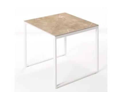 Mesa de Refeição BOX FURNITURE Smart Nose (Branco - Madeira e Aço - 90x90x75 cm)