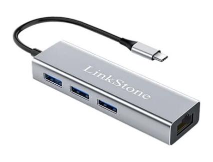 Adaptador LINKSTONE C318D 4In1 Type-C a 3Usb3.0 1000Mbps para Huawei Mate40/P50 S20