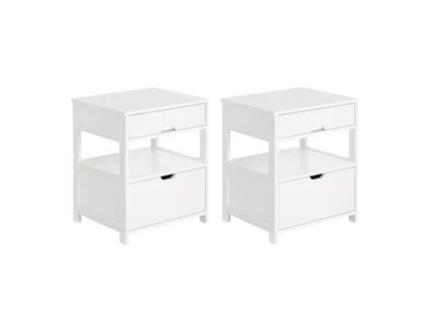 Conjunto de 2 Mesas de Apoio SOBUY Frg258-Wx2 com 2 Gavetas