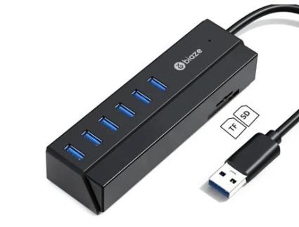 Adaptador BIAZE Hub29 8In1 Usb a 6Usb3.0 Sd/Tf Abs 0.3M