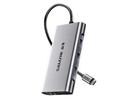 Adaptador SAMZHE Tc-Dk 10In1 Type-C a 3Usb3.0 1000Mbps Vga Aux 3.5Mm Pd100W Hdmi Sd/Tf para Huawei Mate40/P50 S20