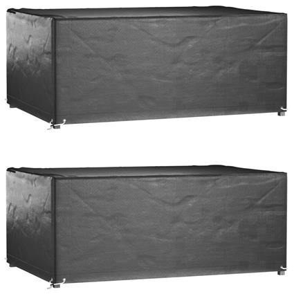 vidaXL Capas p/ mobília de jardim 2pcs 8 ilhós 180x122x75cm retangular