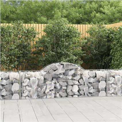 vidaXL Cestos gabião arqueados 40pcs 200x50x60/80 cm ferro galvanizado