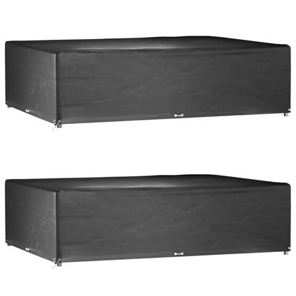 vidaXL Capas p/ mobília jardim 2 pcs 16 ilhós 300x200x75 cm retangular