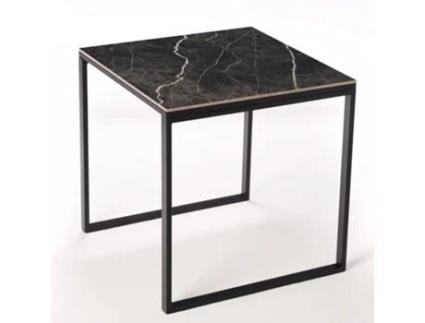 Mesa de Refeição BOX FURNITURE Smart Black Matt (Preto - Madeira e Aço - 75x75x75 cm)