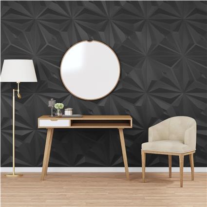 vidaXL Painéis de parede 48 pcs 50x50 cm 12m² EPS estrela preto