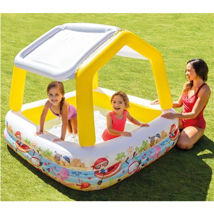 INTEX Piscina com para-sol insuflável 157x157x122 cm