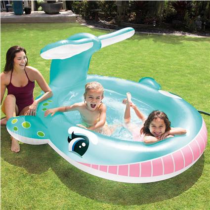 INTEX Piscina baleia com pulverizador 201x196x91 cm
