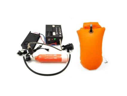 Conjunto mini compressor de 12v com conversor de 220v e bóia SEAGOW 200 TU