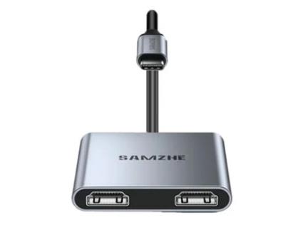 Adaptador SAMZHE Dk-H4 4In1 Type-C a 2Hdmi Usb2.0 Pd100W para Huawei Mate40/P50 S20