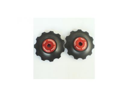 Conjunto de rodas de jockey com rolamentos do desviador cx ceramic-shimano 9 a 11 speed-red 9/10/11V