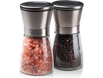 Conjunto de Moedor de Sal & Pimenta DEISS PRO - Moedor de Sal e Moedor de Pimenta com Rotor Cerâmico Ajustável