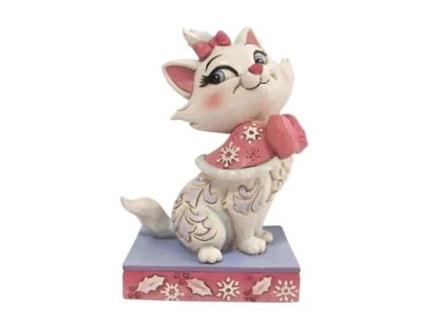 Figura DISNEY TRADITIONS BY JIM SHORE Gatinha Marie com Laço Rosa Capa Neve: Aristogatos