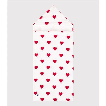 Petit Bateau Capa de banho em turco, estampado aos corações