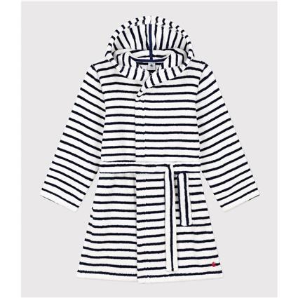 Petit Bateau Roupão com capuz, às riscas, em turco
