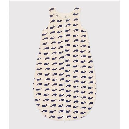 Petit Bateau Saco de bebé, estampado com baleias, em veludo